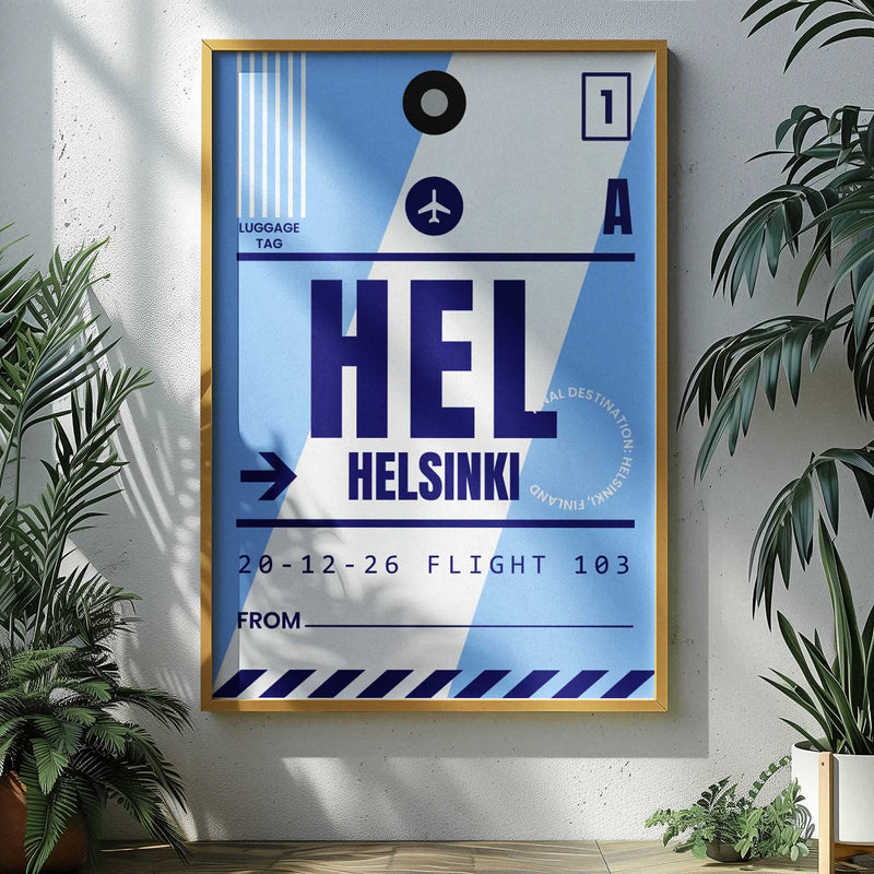 Helsinki Luggage Tag Travel Poster