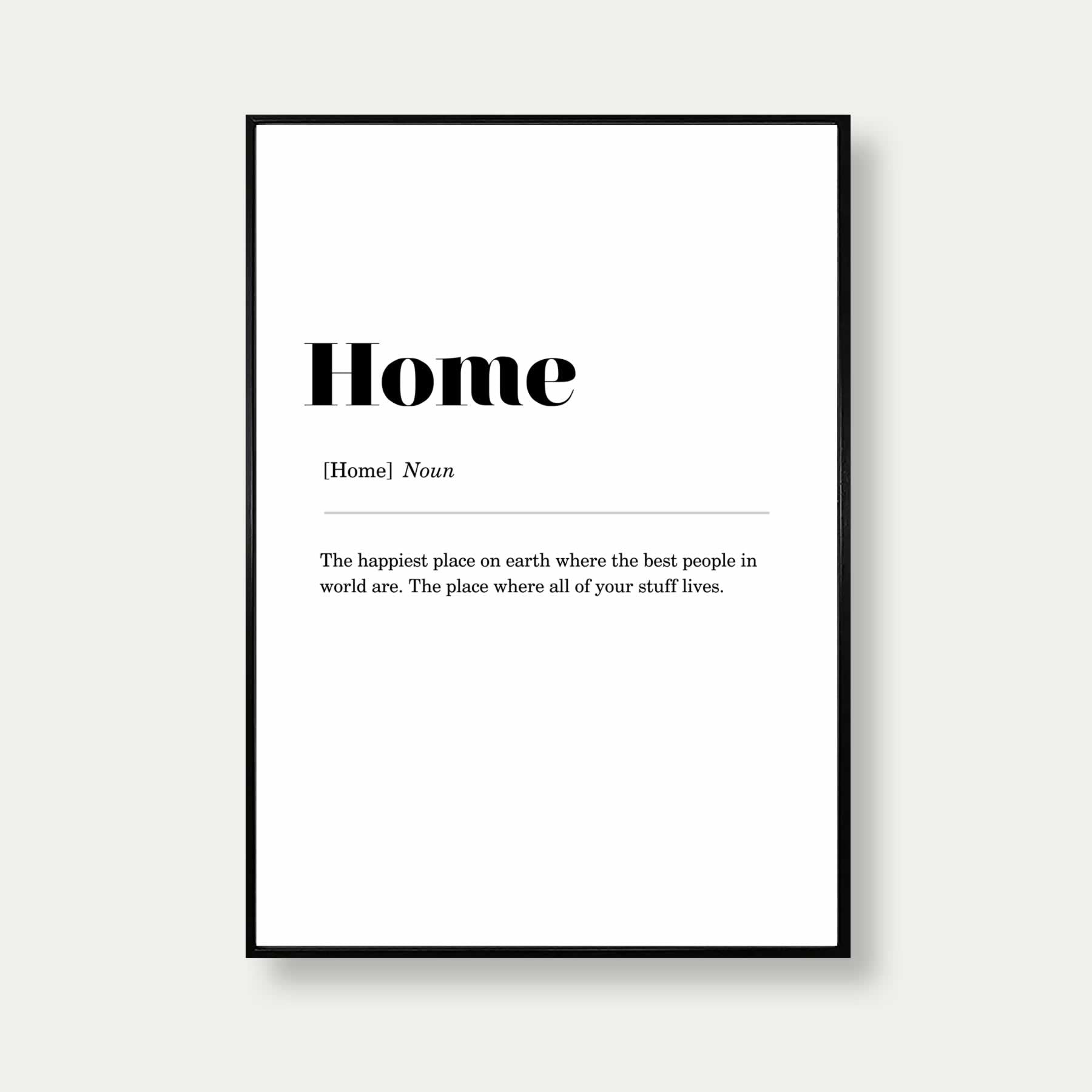 Hone Definition Print In Black Frame