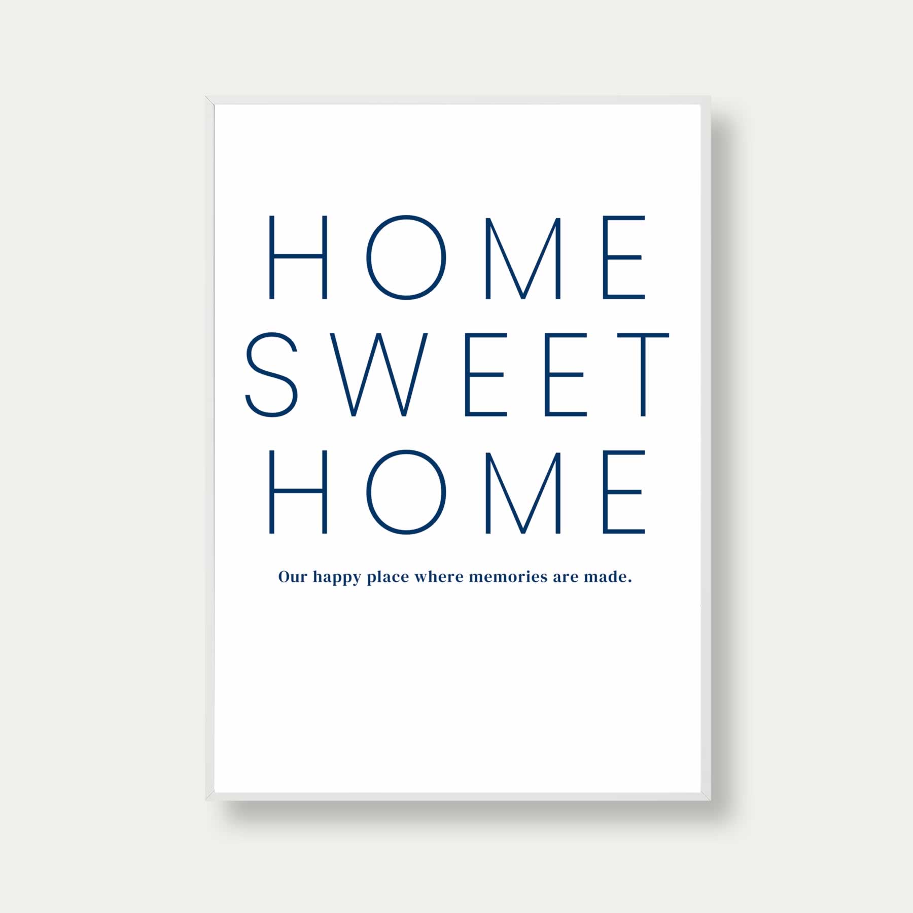 Home Sweet Home Print In Blue