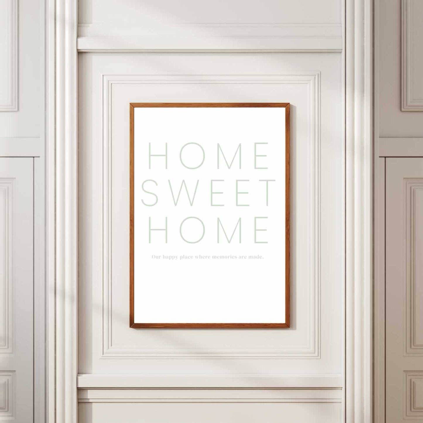 Home Sweet Home Print In White And Green