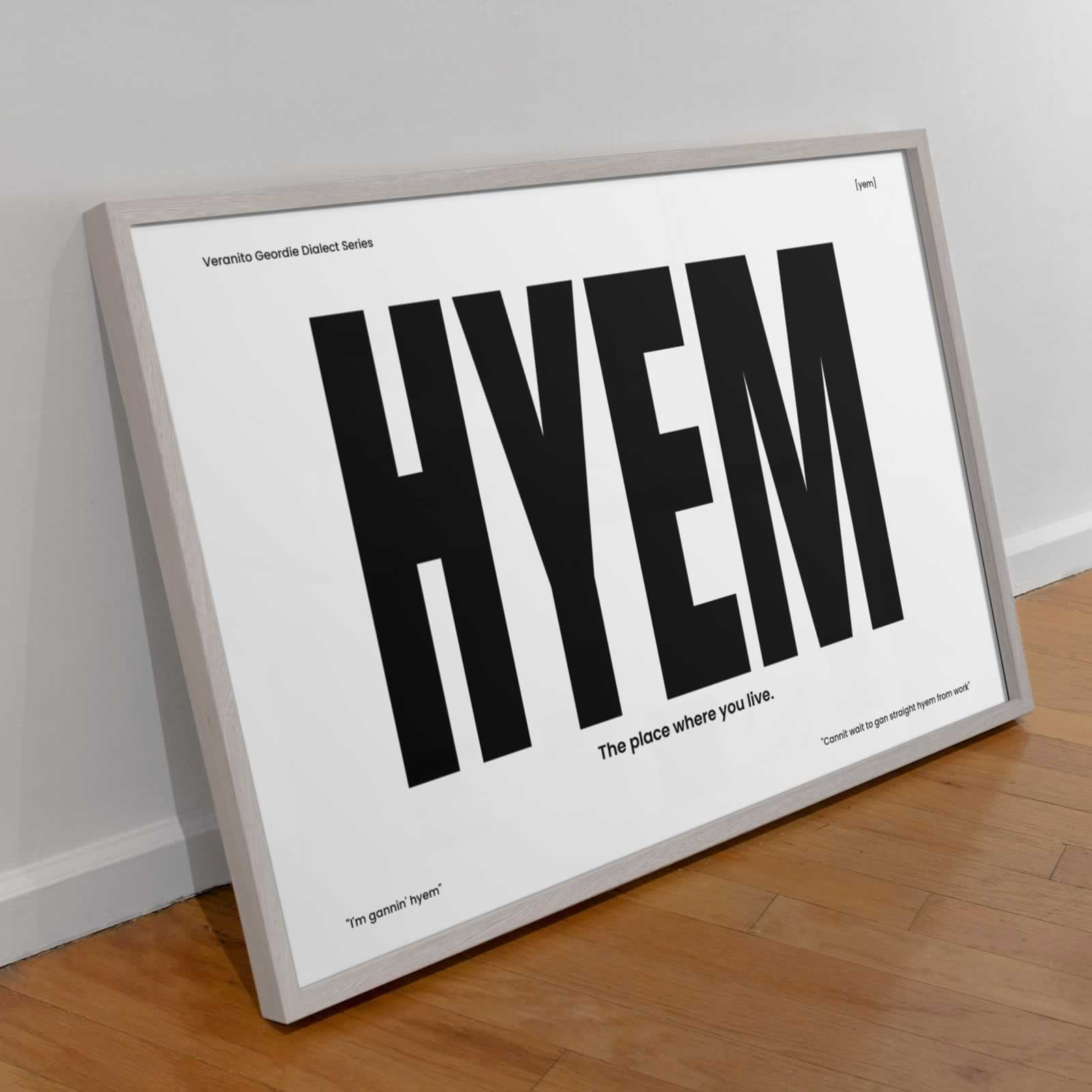 Hyem Geordie Dialect Wall Art