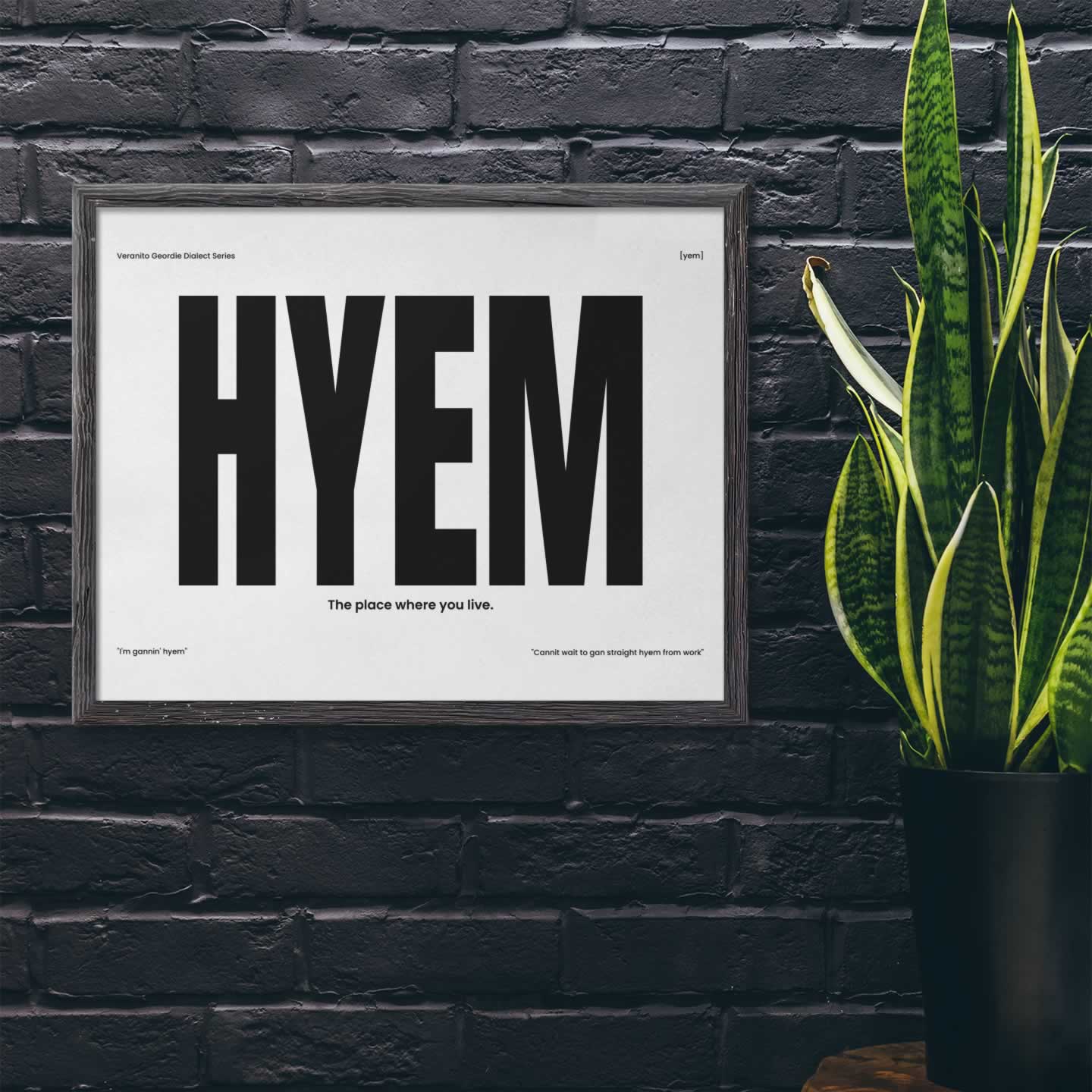 Hyem Geordie Dialect Poster Print