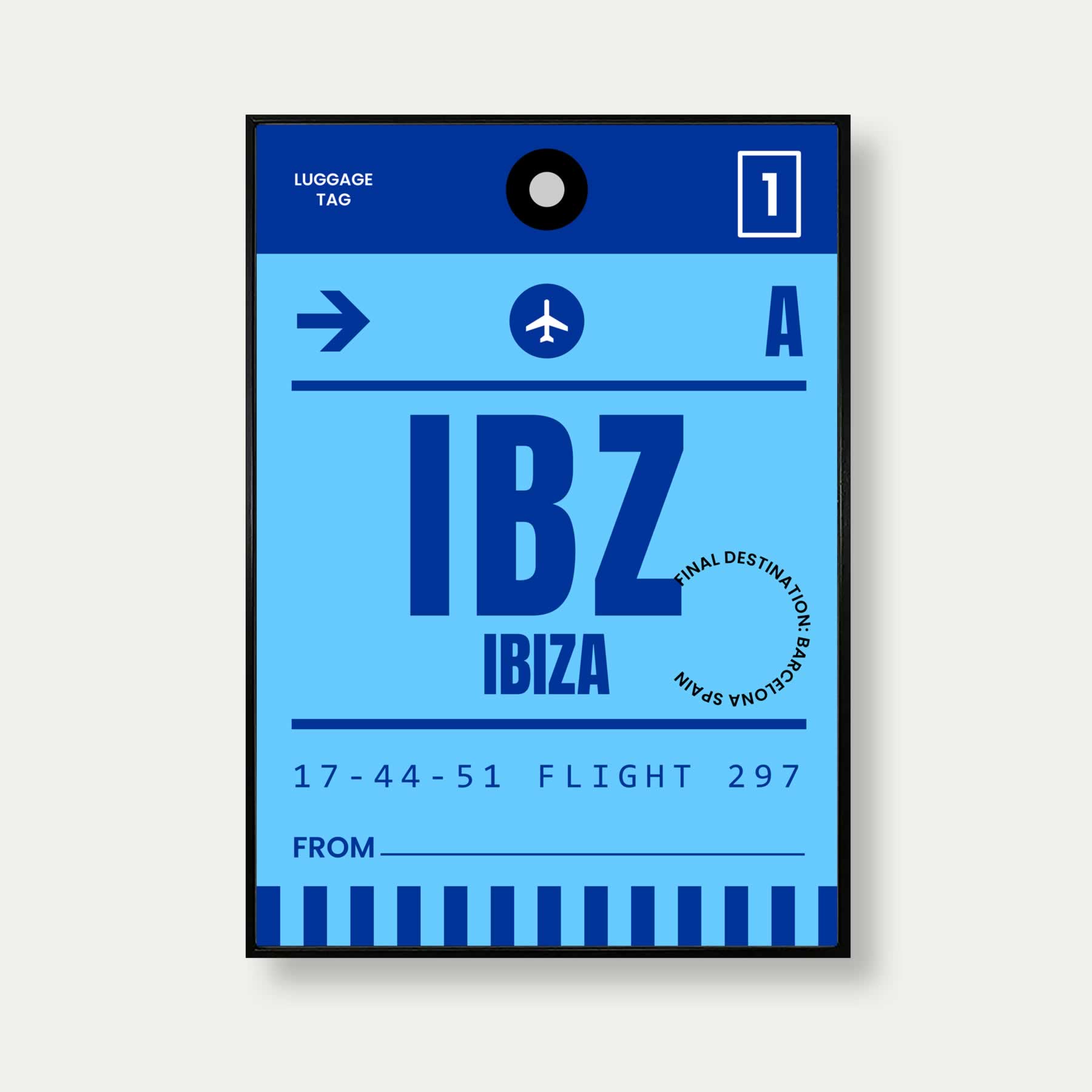 Ibiza Luggage Tag Poster Print