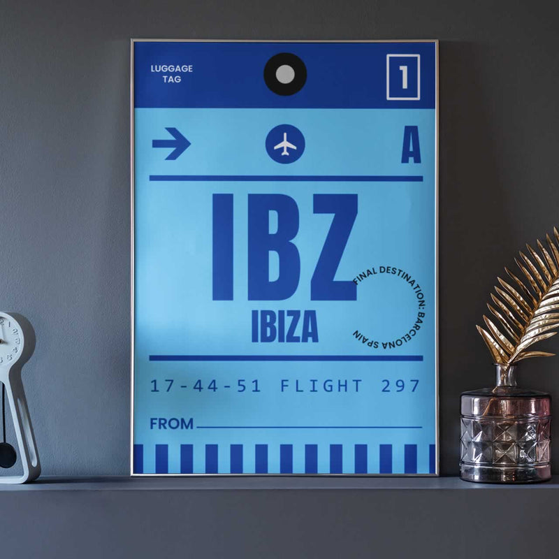 Ibiza Luggage Tag Travel Poster