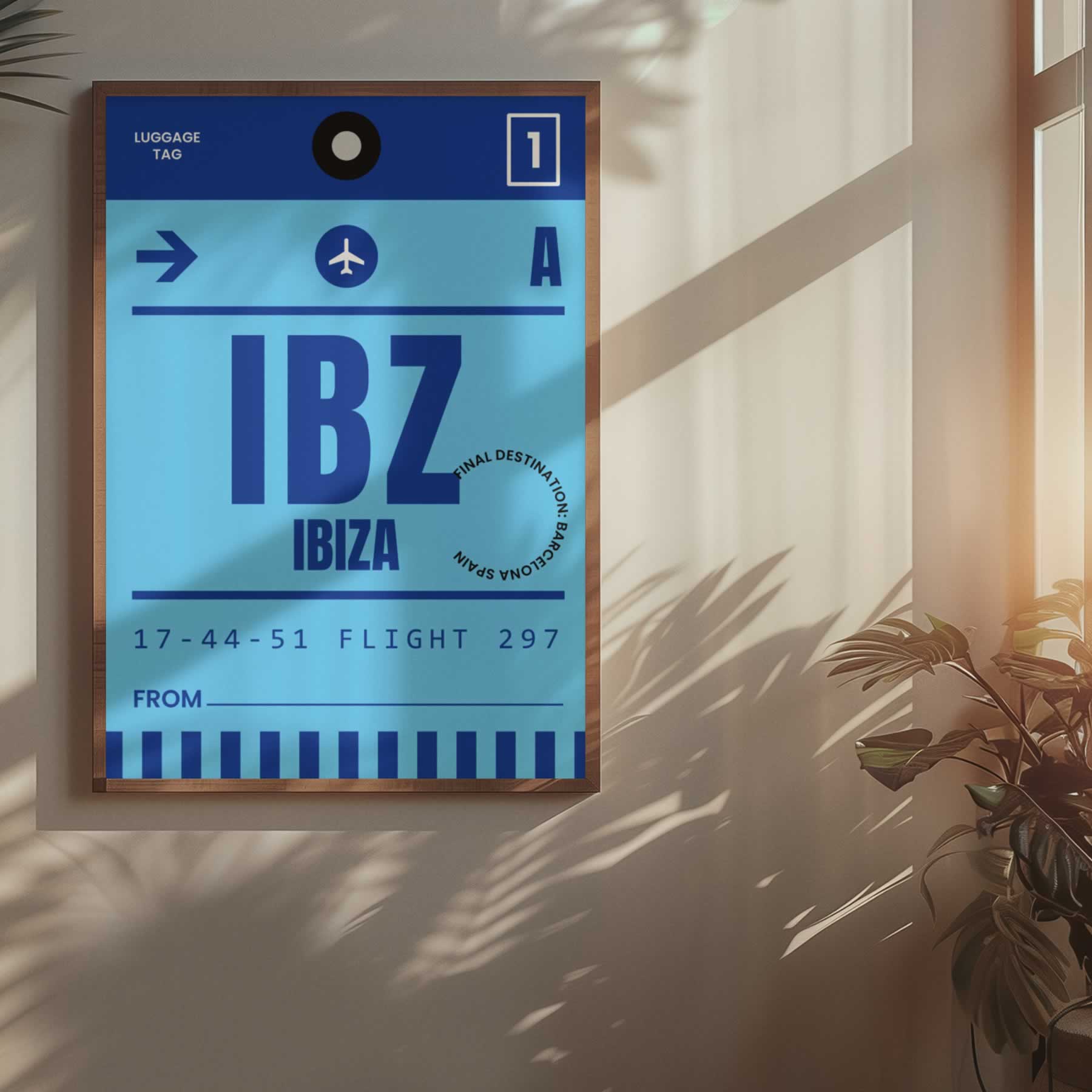 Ibiza Luggage Tag Poster