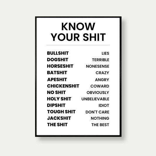 Know Your Shit Print Poster