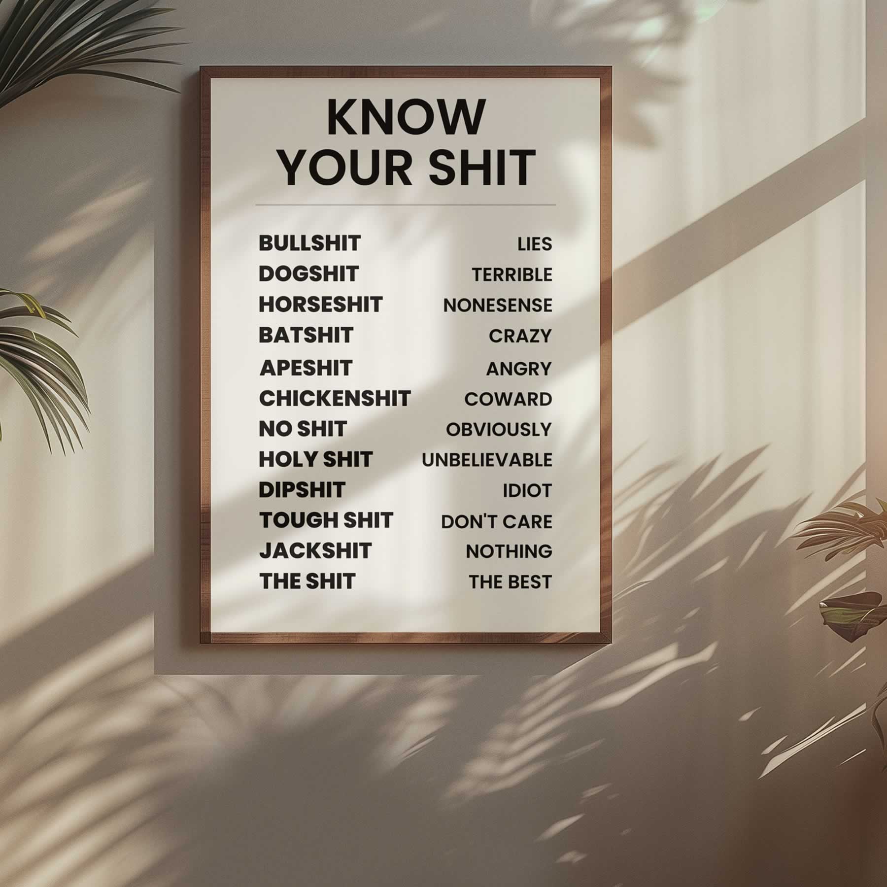 Know Your Shit Framed Print