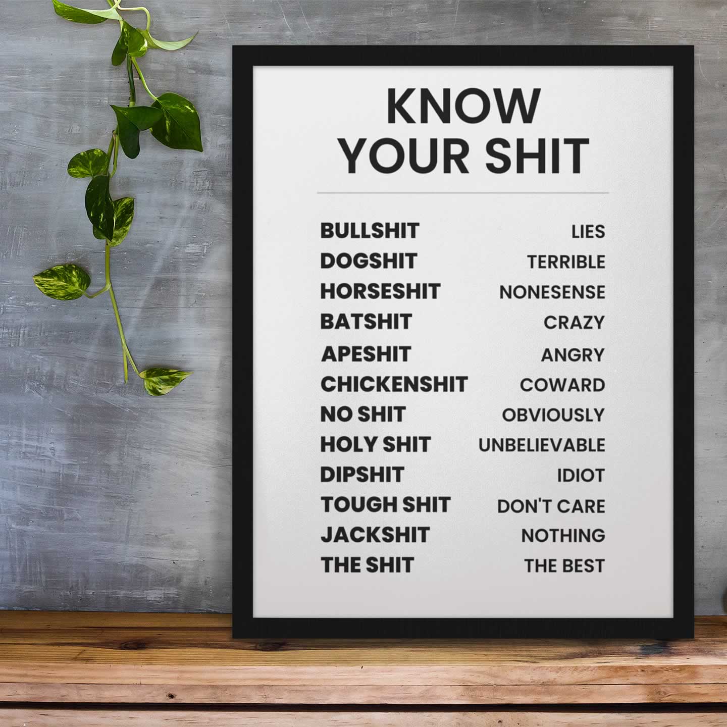 Know Your Shit Framed Poster