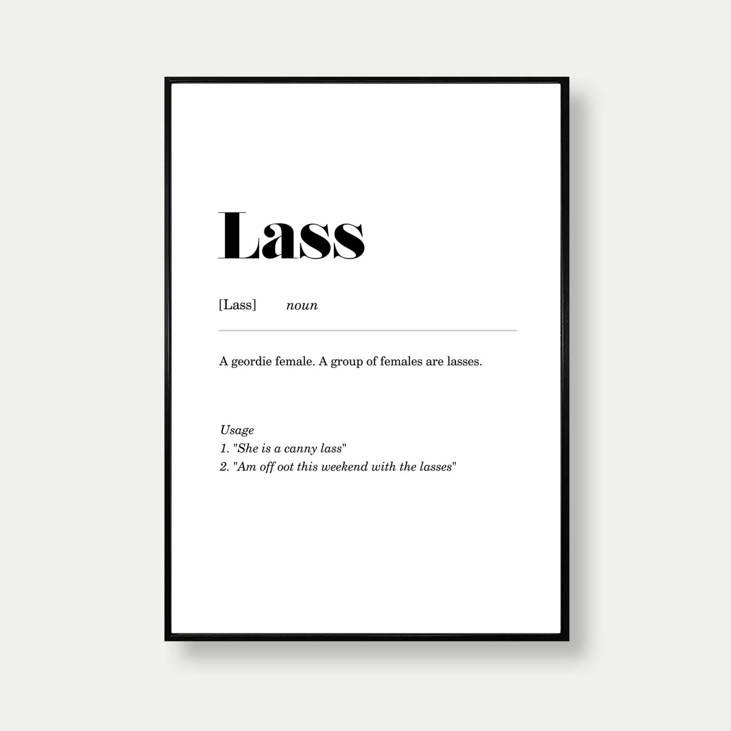 Lass Definition Print