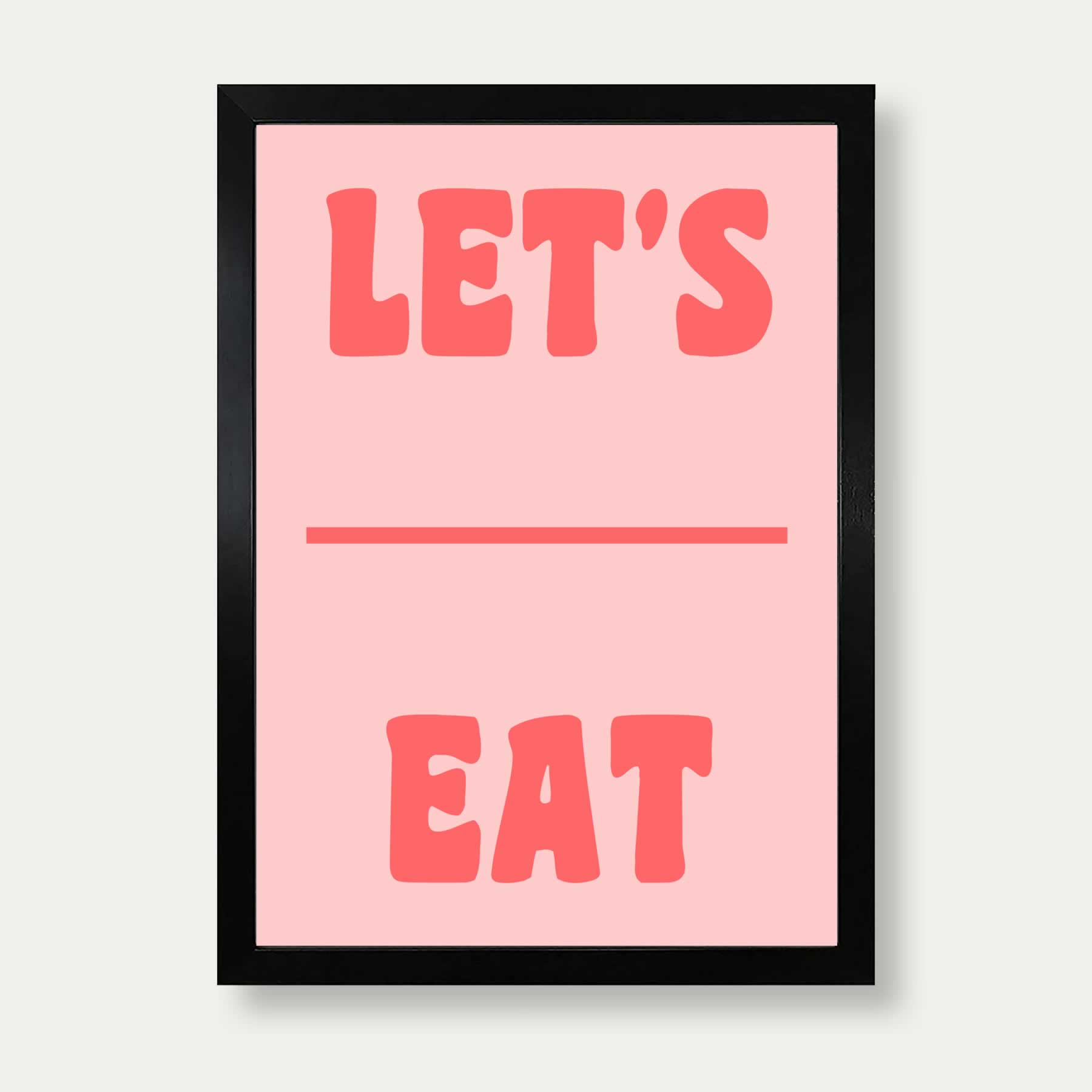 Let's Eat Print In Pink And Red