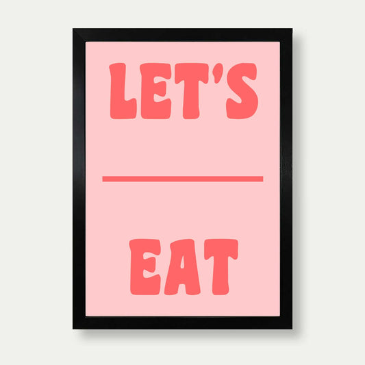 Let's Eat Print In Pink And Red