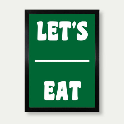 Let's Eat Print In Green And White