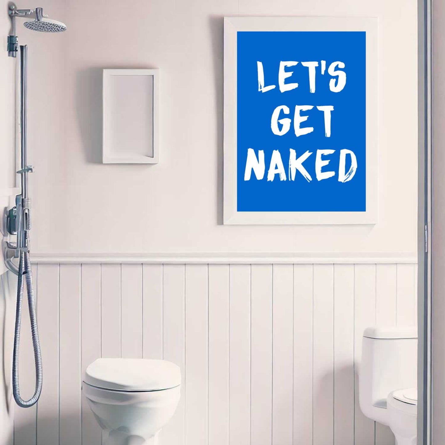 Let's Get Naked Bathroom Print