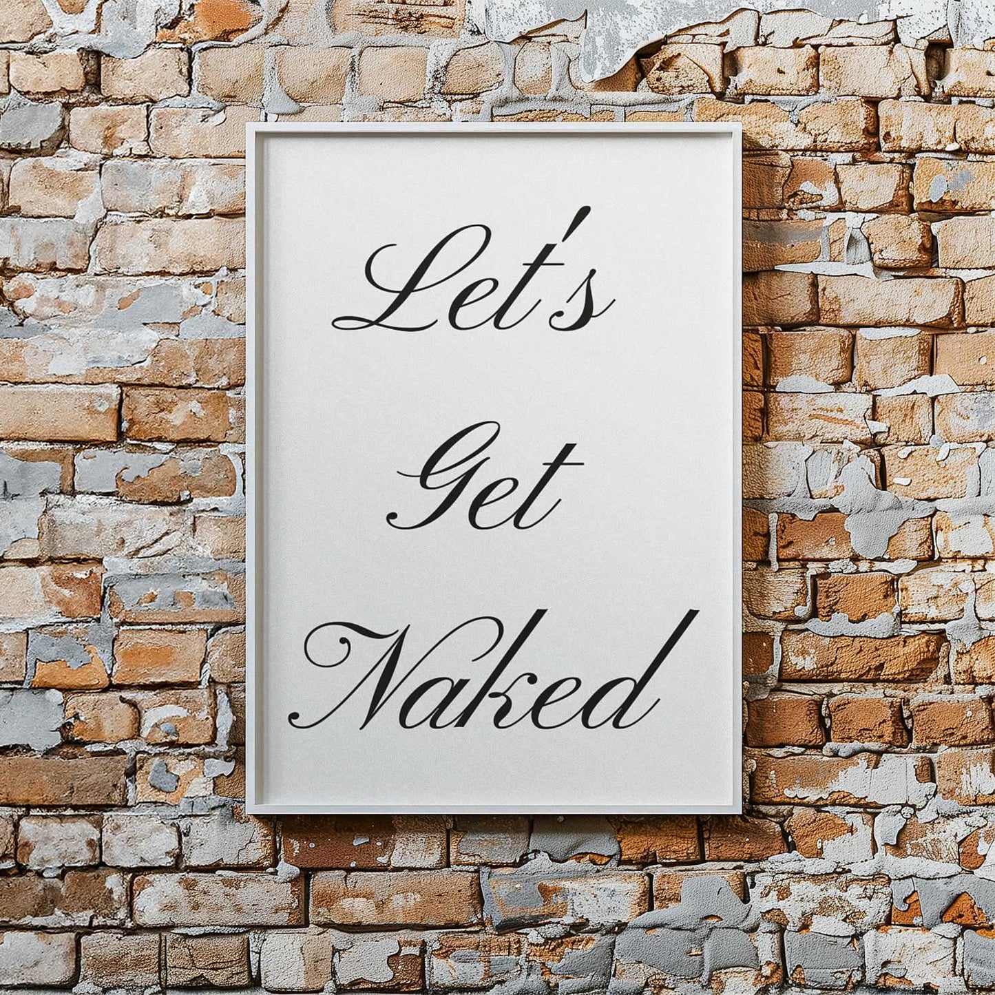 Let's Get Naked Bathroom Wall Art