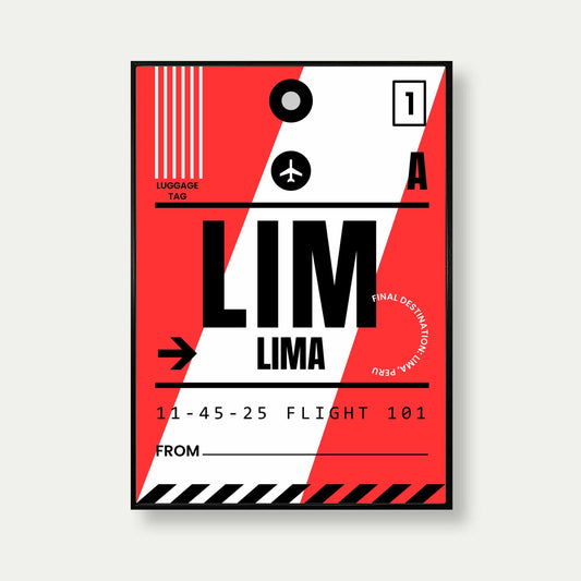 Lima Luggage Tag Poster Print