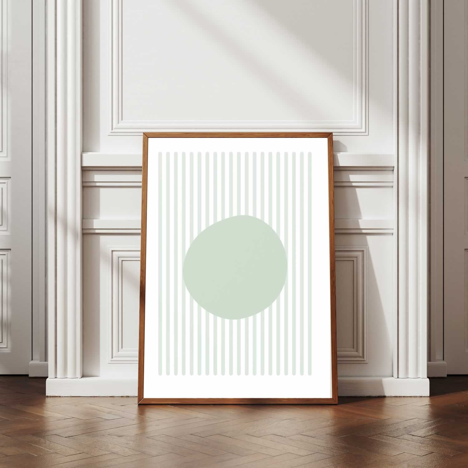 Bauhaus Green Long Lines No. 15 Art Print