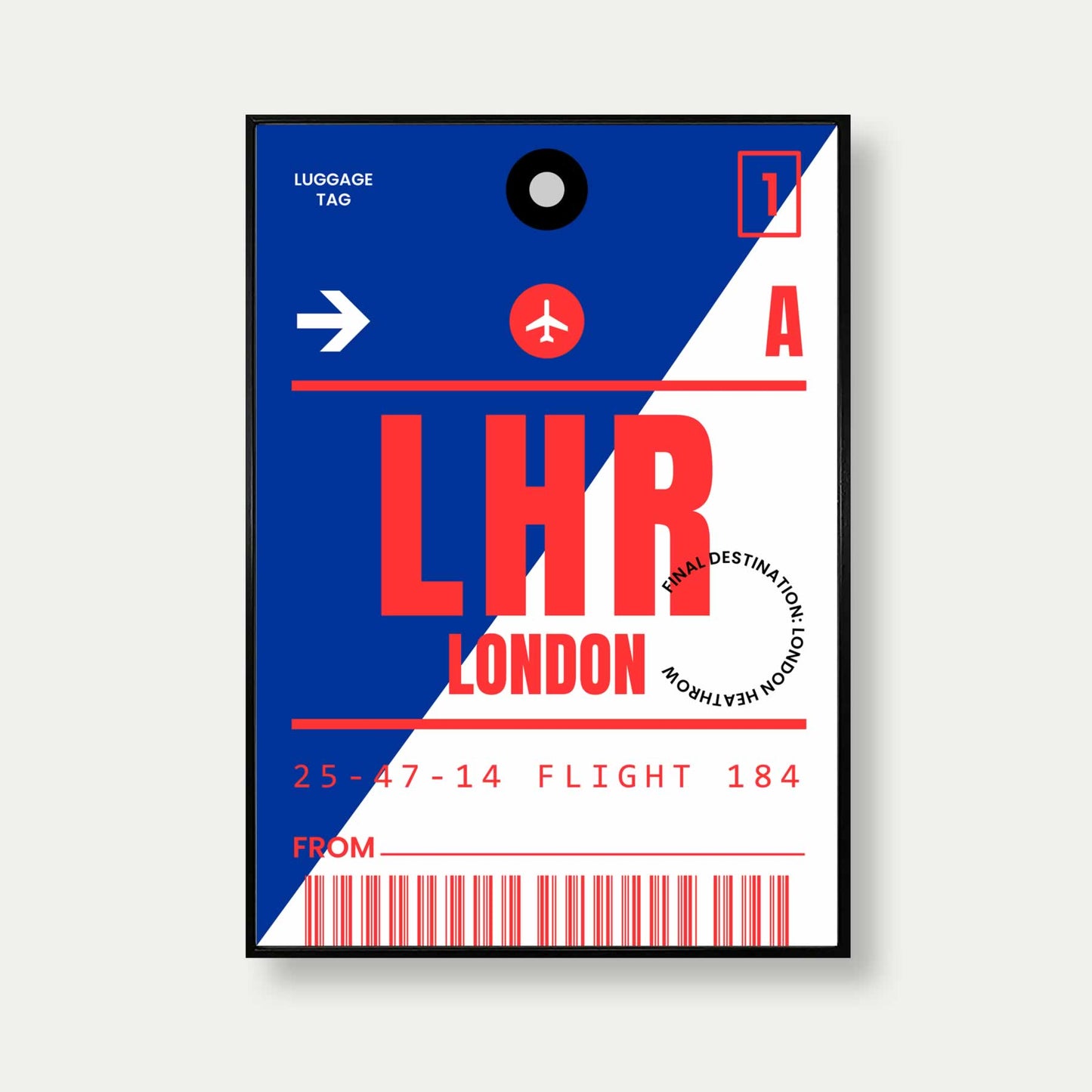 London Luggage Tag Poster Print