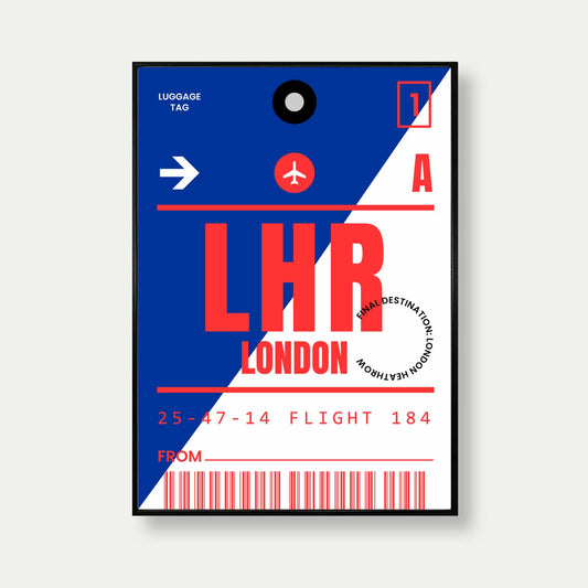 London Luggage Tag Poster Print