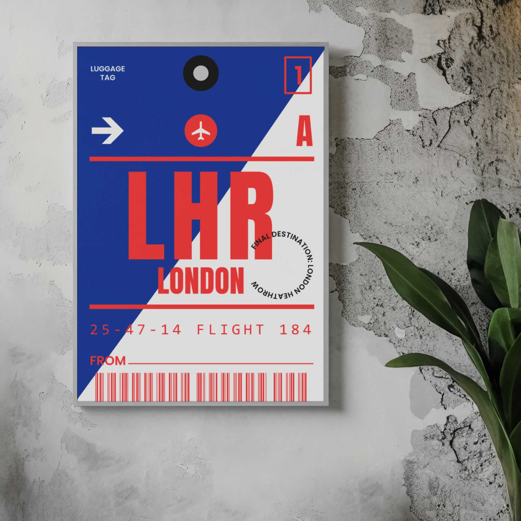 London Luggage Tag Print