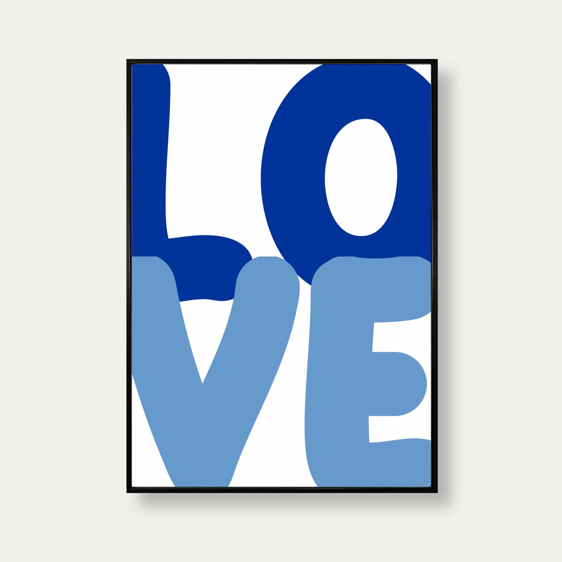 Love Wall Art print in blue