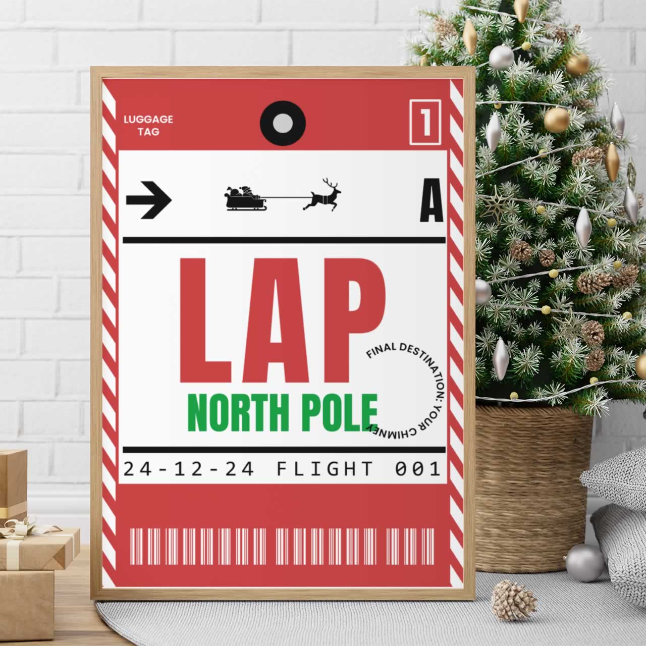 Santa North Pole Travel Print