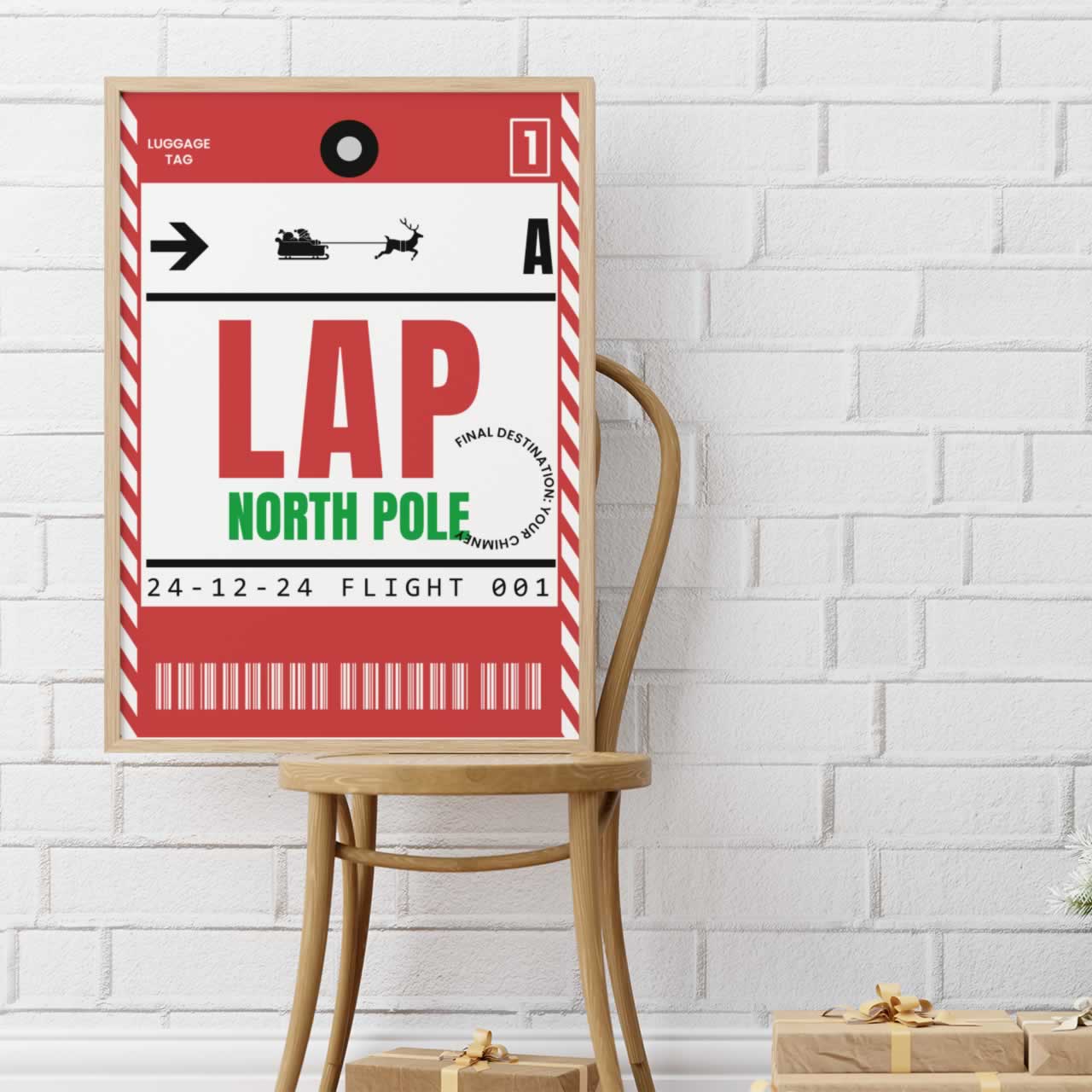 Santa North Pole Travel Wall Art