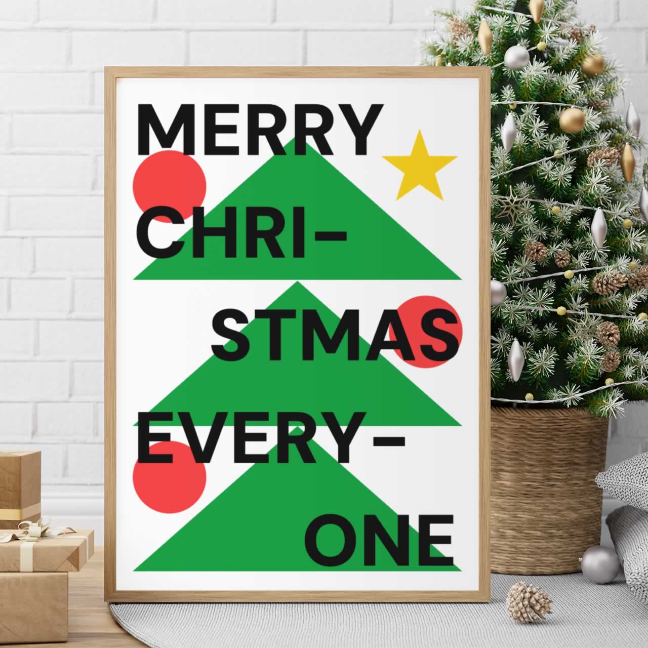 Merry Christmas Everyone Bauhaus Poster Print