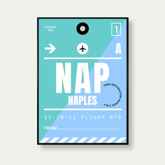 Naples Luggage Tag Travel Poster Print