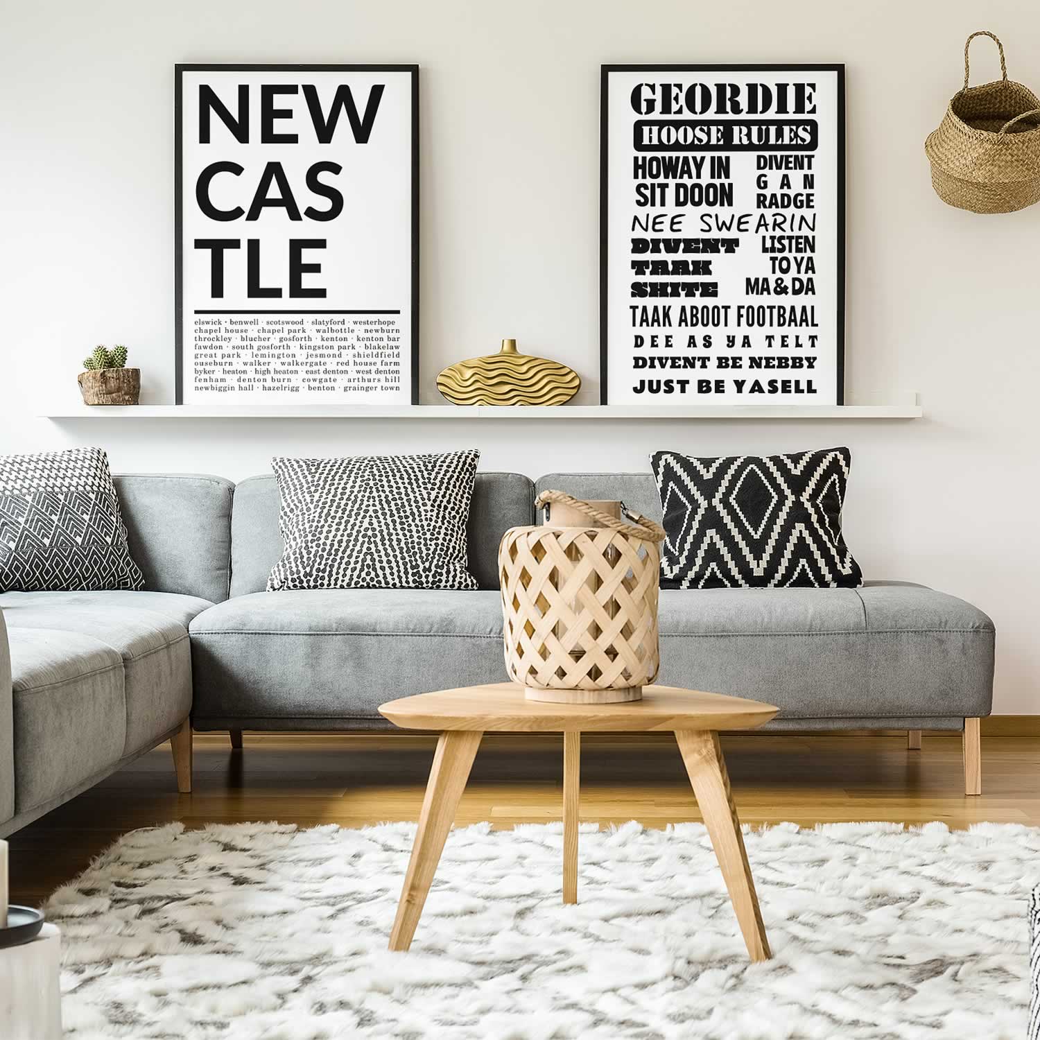 Geordie Hoose Rules Print In Living Room