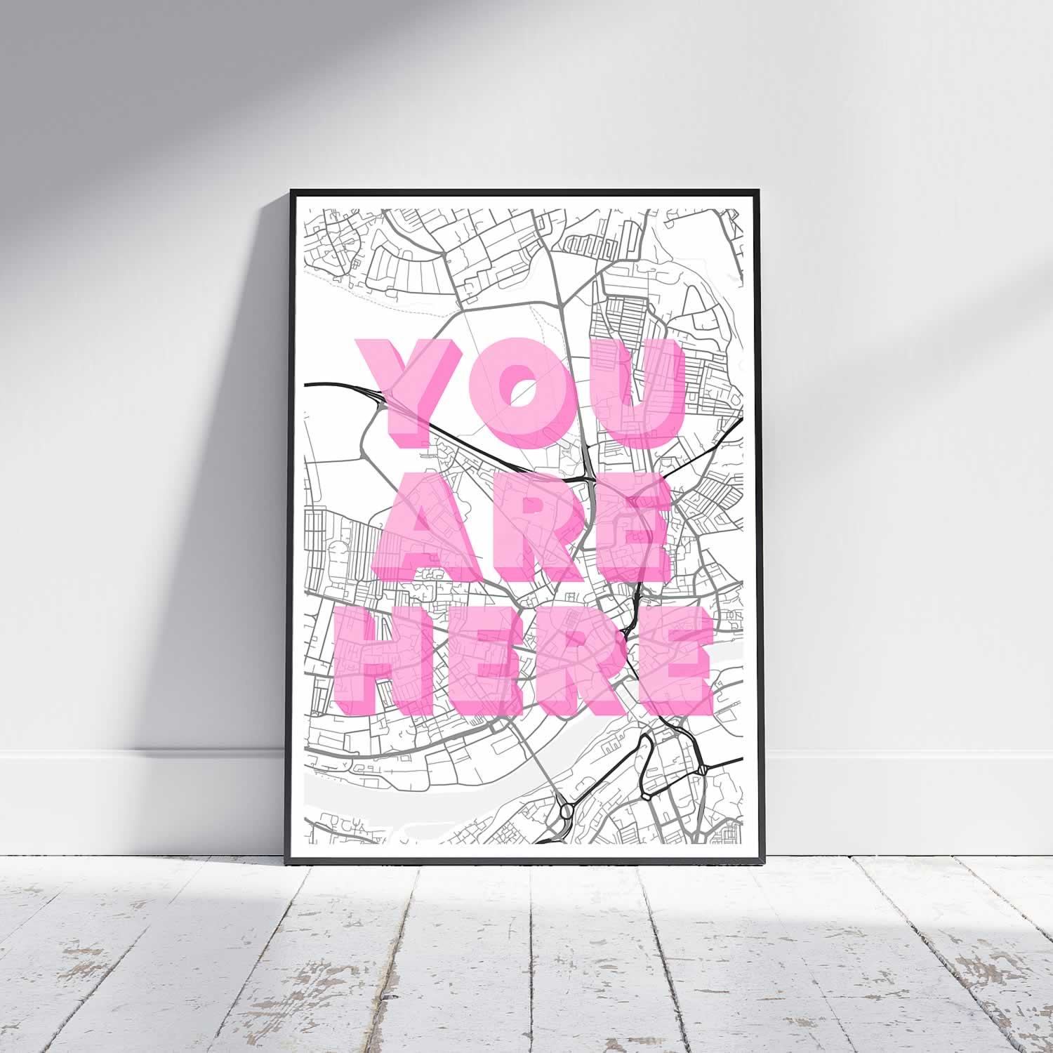 Newcastle Map You Are Here Wall Art