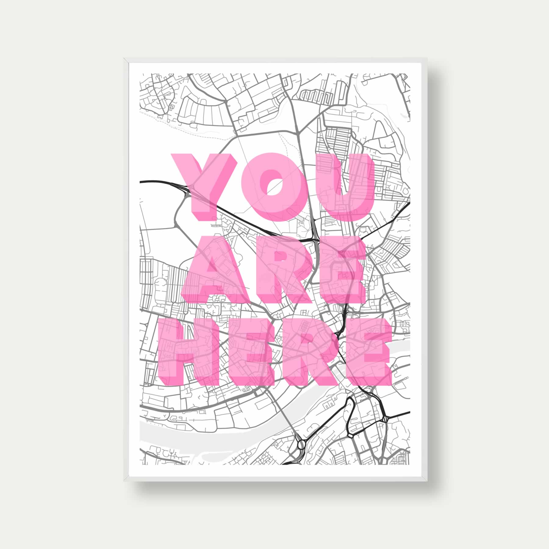 Newcastle Map You Are Here Print