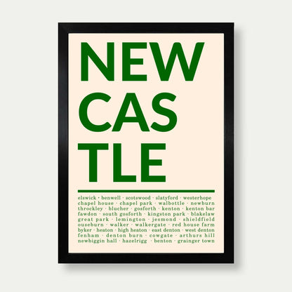 Places In Newcastle Print In Cream