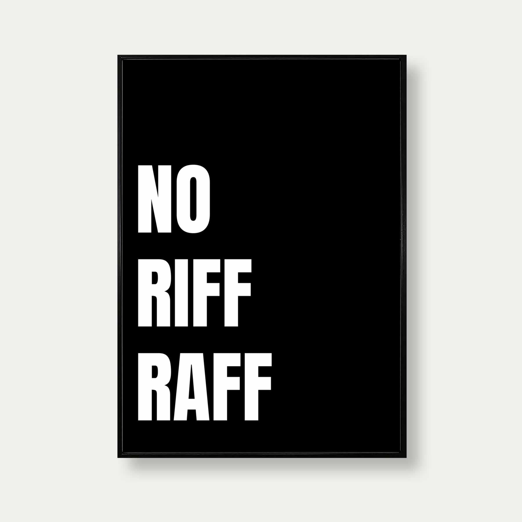 No Riff Raff Print In Black