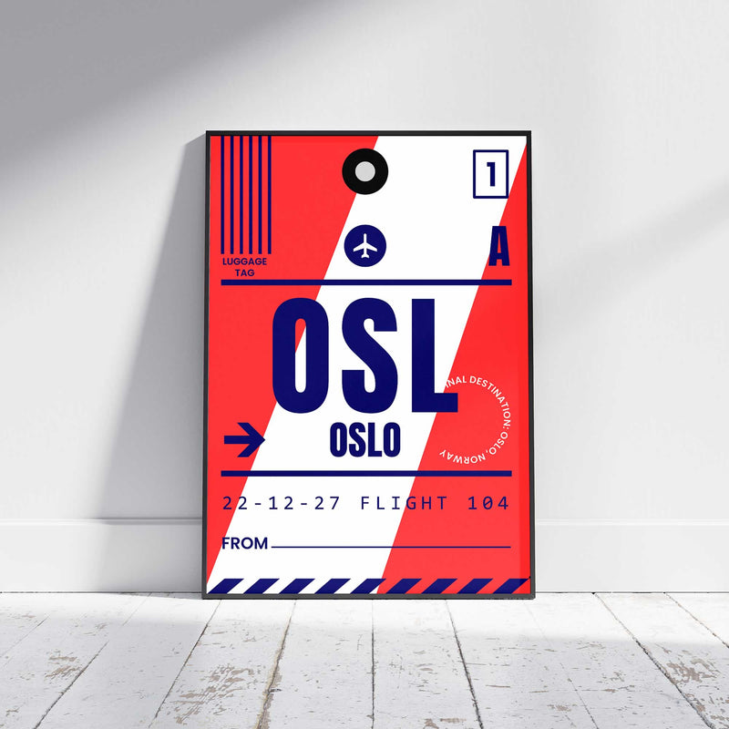 Oslo Luggage Tag Poster Print