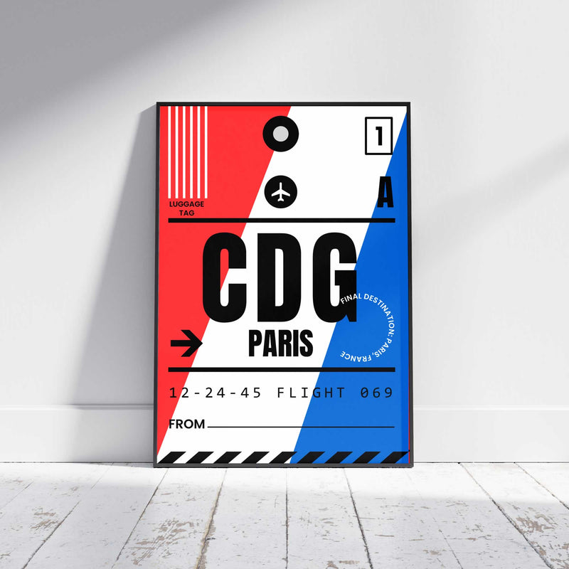 Paris Luggage Tag Travel Poster