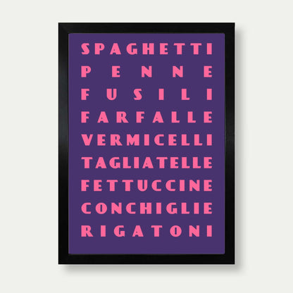 Pasta Shapes Print In Purple
