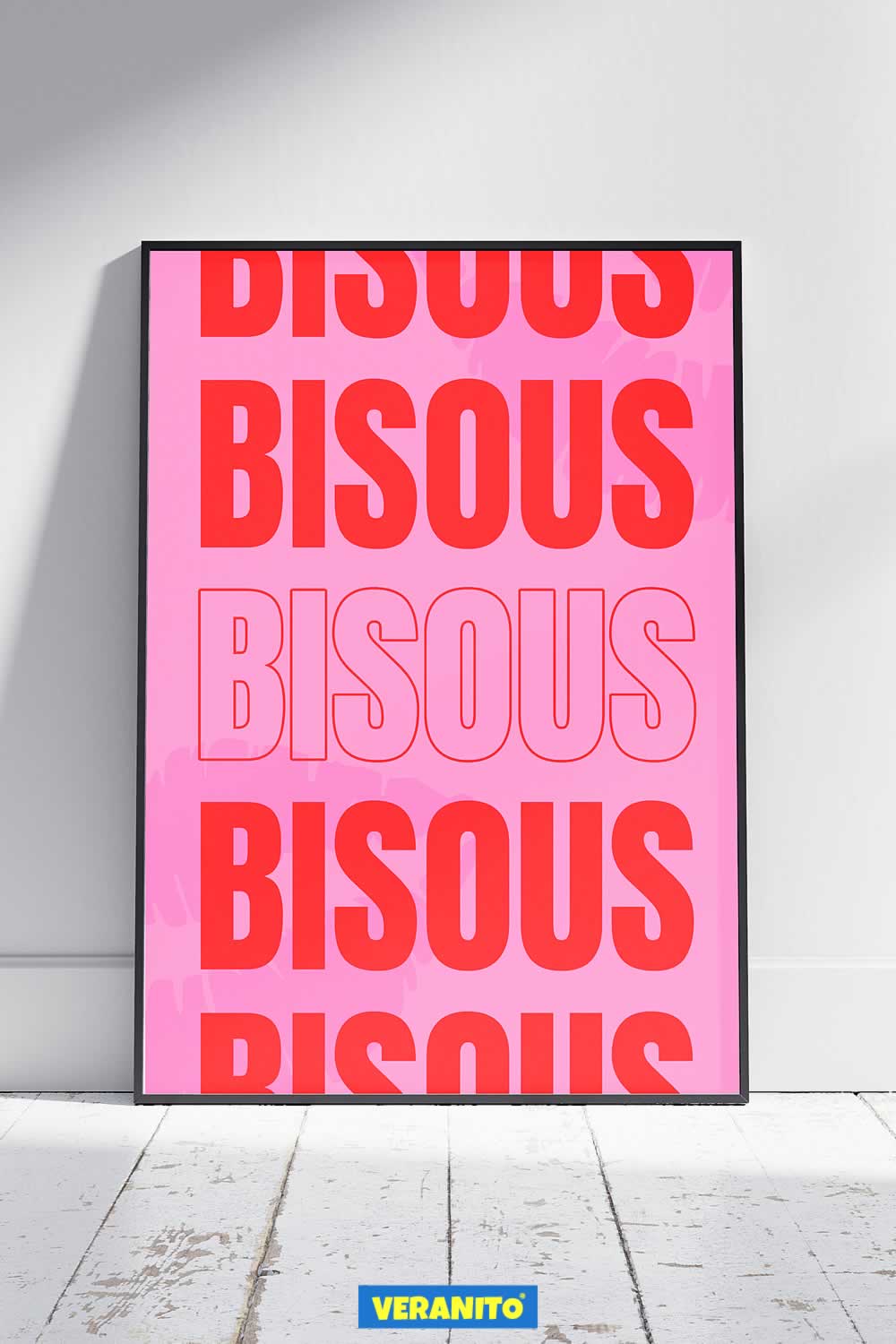 Bisous Typography Quote Print