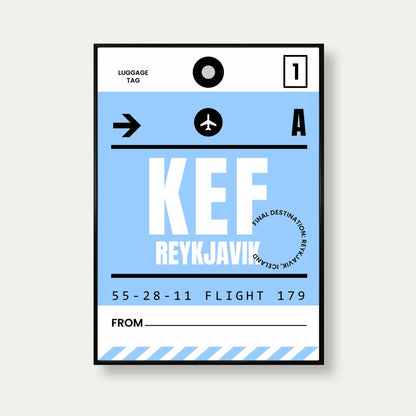 Reykjavik Luggage Tag Travel Poster Print