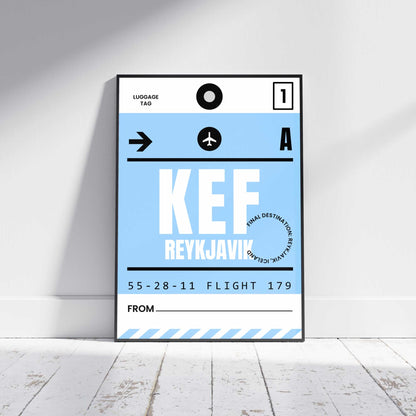 Reykjavik Luggage Tag Travel Poster Print