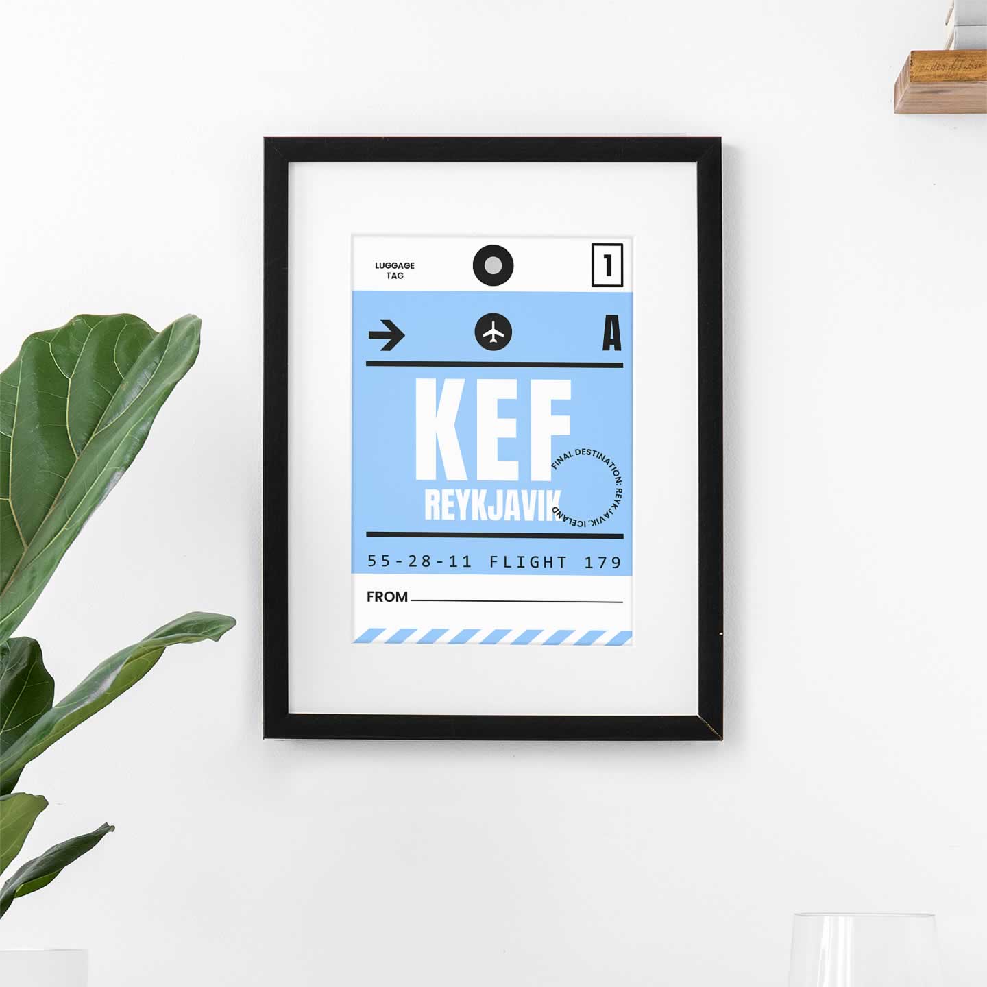 Reykjavik Luggage Tag Travel Poster Print