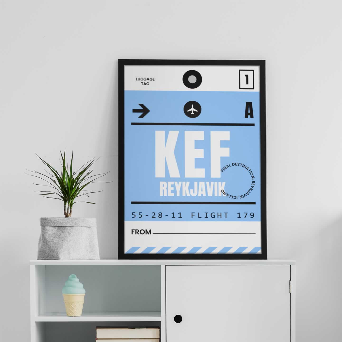 Reykjavik Luggage Tag Travel Poster Print