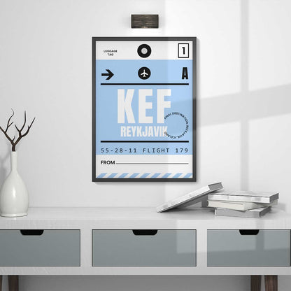 Reykjavik Luggage Tag Travel Poster Print