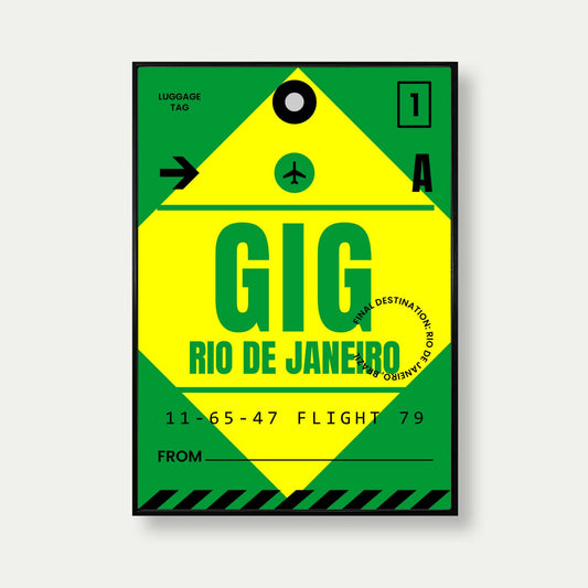 Rio De Janeiro Luggage Tag Poster Print