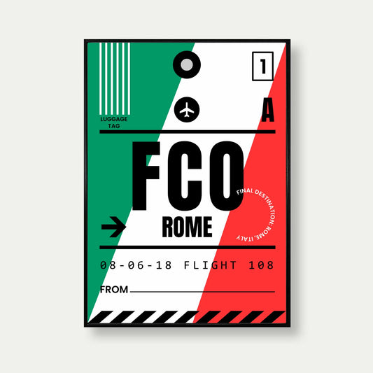 Rome Luggage Tag Travel Poster Print