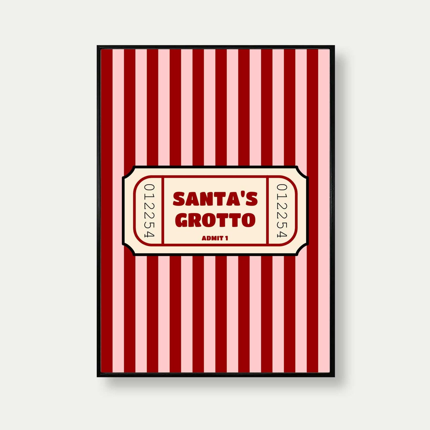 Santa's Grotto Ticket Wall Art