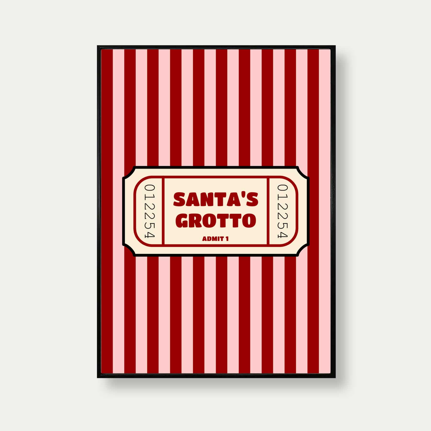 Santa's Grotto Ticket Wall Art