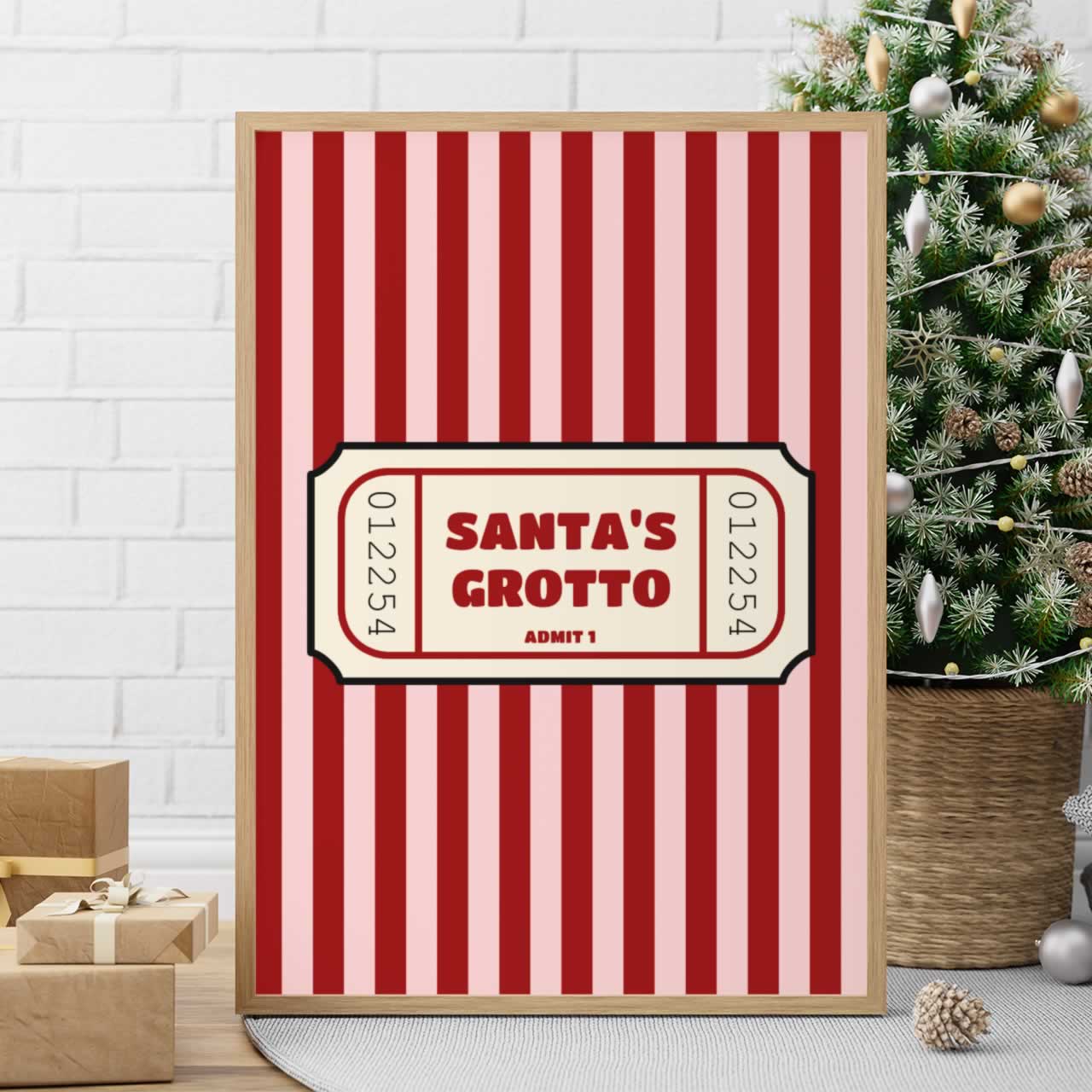 Santa's Grotto Ticket Admit 1 Print