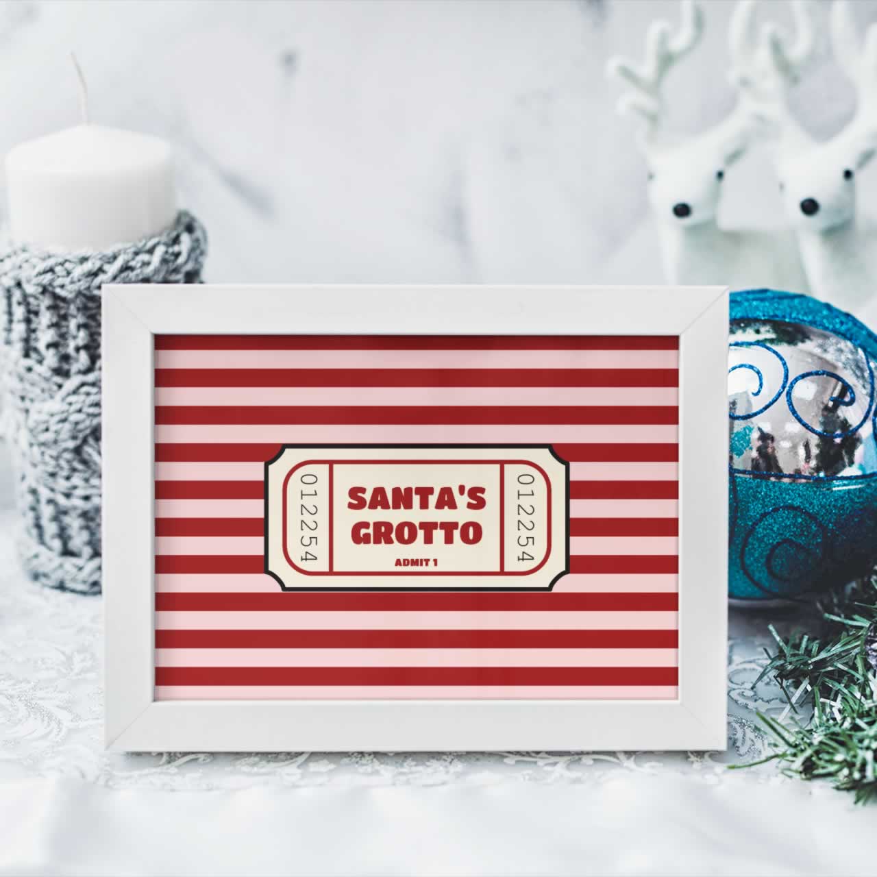 Santa's Grotto Ticket Poster Print