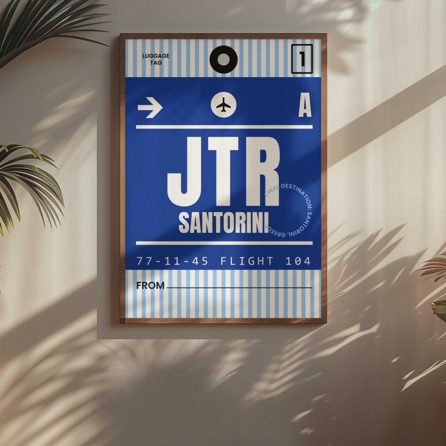 Santorini Luggage Tag Travel Wall Art