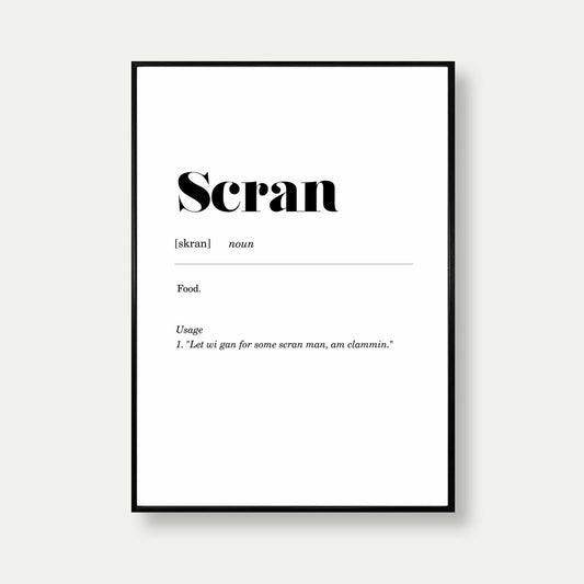 Scran Geordie Definition Print